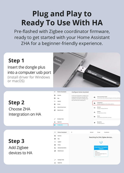 Sonoff Zigbee 3.0 Dongle USB Plus ZBdongle-E Gateway Zigbee wireless Interfaccia USB Acquisizione EFR32MG21 Controllo vocale Google Home