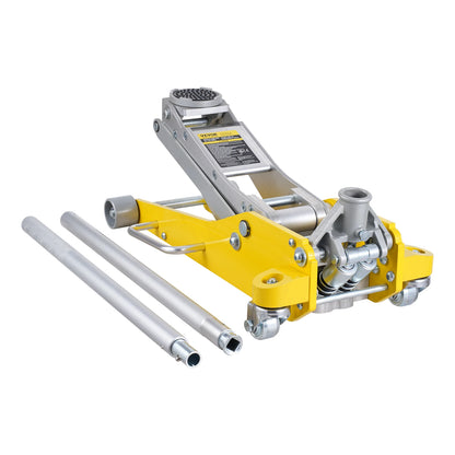 SucceBuy Cric da pavimento 3T/2T Cric idraulico da corsa in alluminio Martinetto idraulico per auto con pompa di sollevamento rapido a doppio pistone per riparazioni auto
