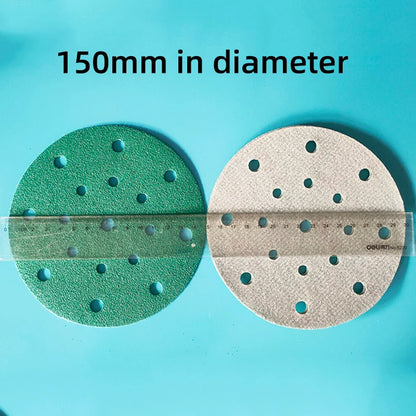 Disco abrasivo da 6 pollici 150 mm con struttura a gancio e anello per lucidatura del legno delle pareti dell'auto con levigatrice FESTOOL 3M MIRKA FLEX