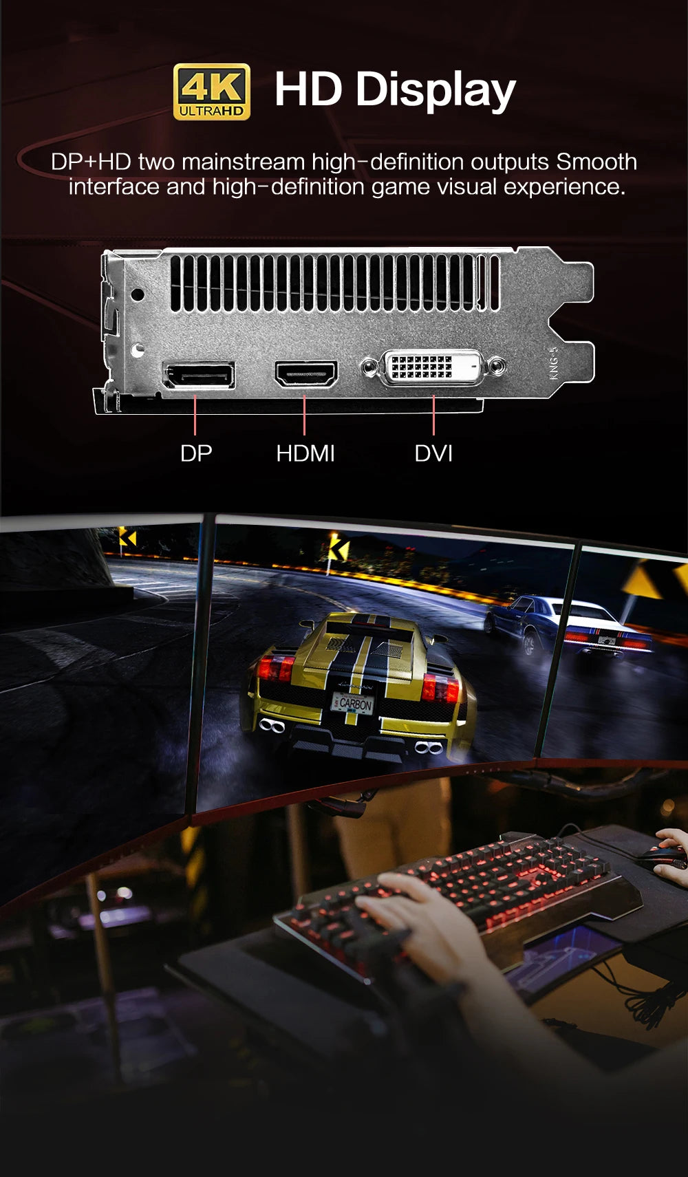 Scheda Video da Gioco MLLSE RX 580 8GB 2048SP GDDR5 256Bit 6Pin PCI Express 3.0 × 16 AMD Radeon GPU RX 580 8G