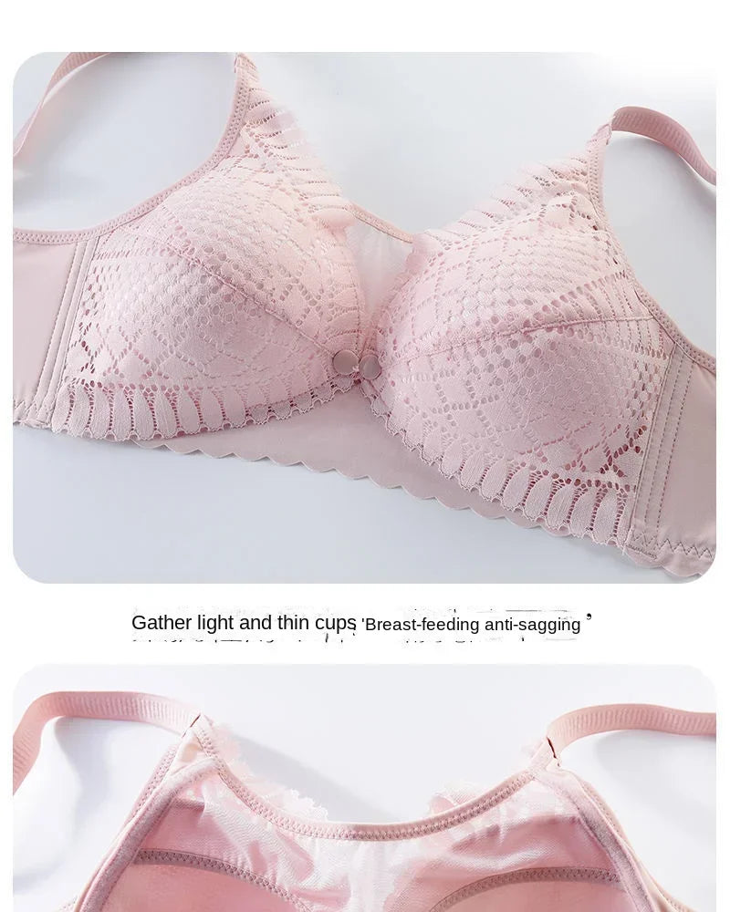 Reggiseno per allattamento premaman con bottone frontale Intimo raccolto regolabile Reggiseno per allattamento confortevole per l'allattamento di vestiti per donne incinte