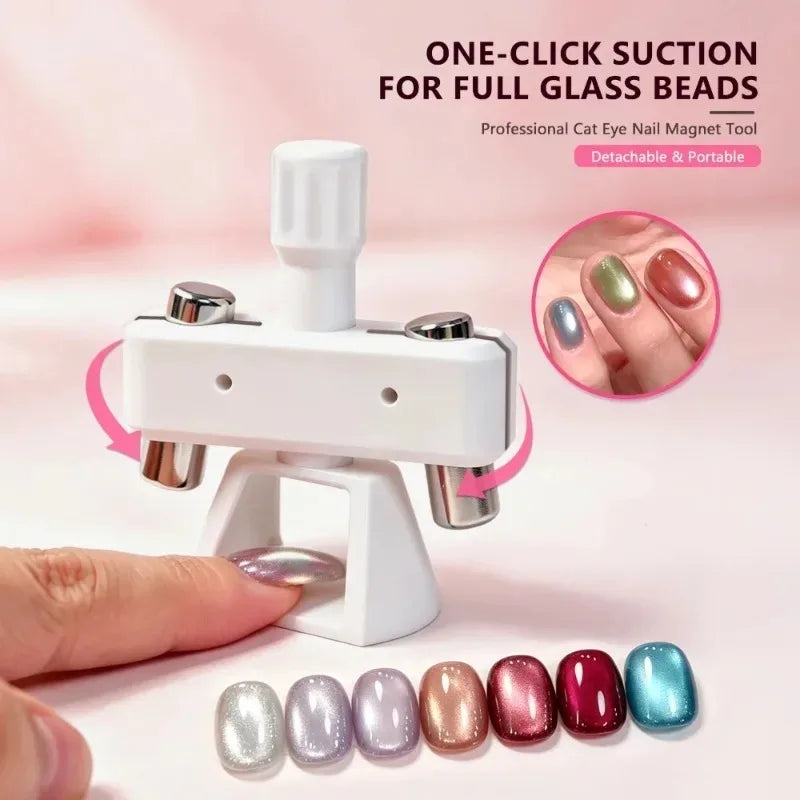 New Rotatable Glass Bead Cat-Eye Nail Art Magnet Gyroscope 3D Strong Magnet No Skills Cat Eye Effect Nail Art Tool for Beginners
