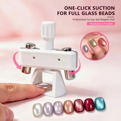 New Rotatable Glass Bead Cat-Eye Nail Art Magnet Gyroscope 3D Strong Magnet No Skills Cat Eye Effect Nail Art Tool for Beginners
