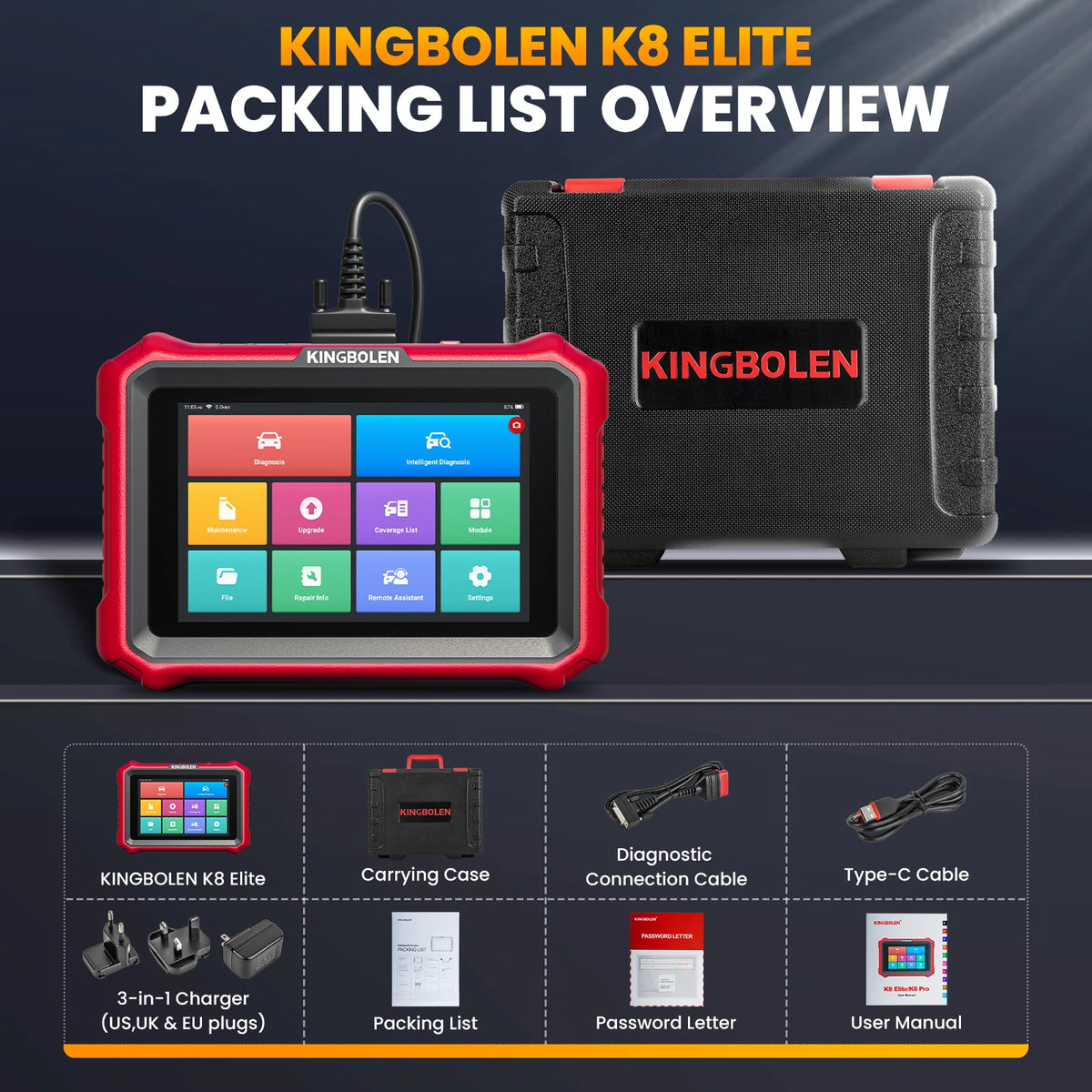 Nuovo KINGBOLEN K8 PRO / K8 ELITE 2026: Strumento Diagnostico Auto OBD2 Scanner Completo con 34+ Funzioni di Reset, Codifica ECU e Aggiornamenti Gratuiti