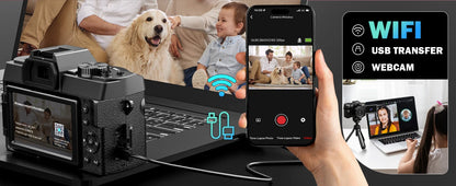 Videocamera Vlog NBD 64MP 5K con Zoom Digitale 16X, Schermo Ribaltabile da 3 Pollici, Microfono e Batteria a Lunga Durata per YouTube, Streaming Live, Selfie, Regalo per Ragazze
