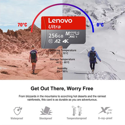 Scheda di memoria Micro SD Lenovo ad alta velocità, disponibile nelle seguenti capacità: 1 TB, 128 GB, 256 GB, 512 GB, compatibile con video 4K Full HD, telefoni, GoPro, droni e action cam.