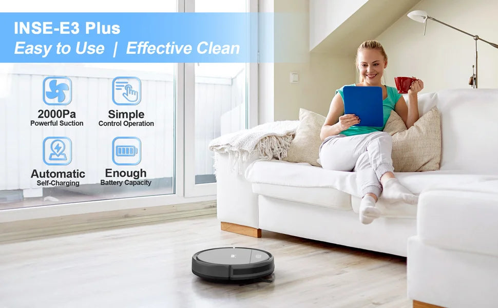 Robot Aspirapolvere 3-in-1 con Pulizia Automatica, Spazzatrice Autonoma con Potente Aspirazione, Mop Staccabile per Casa, Tappeti e Peli di Animali