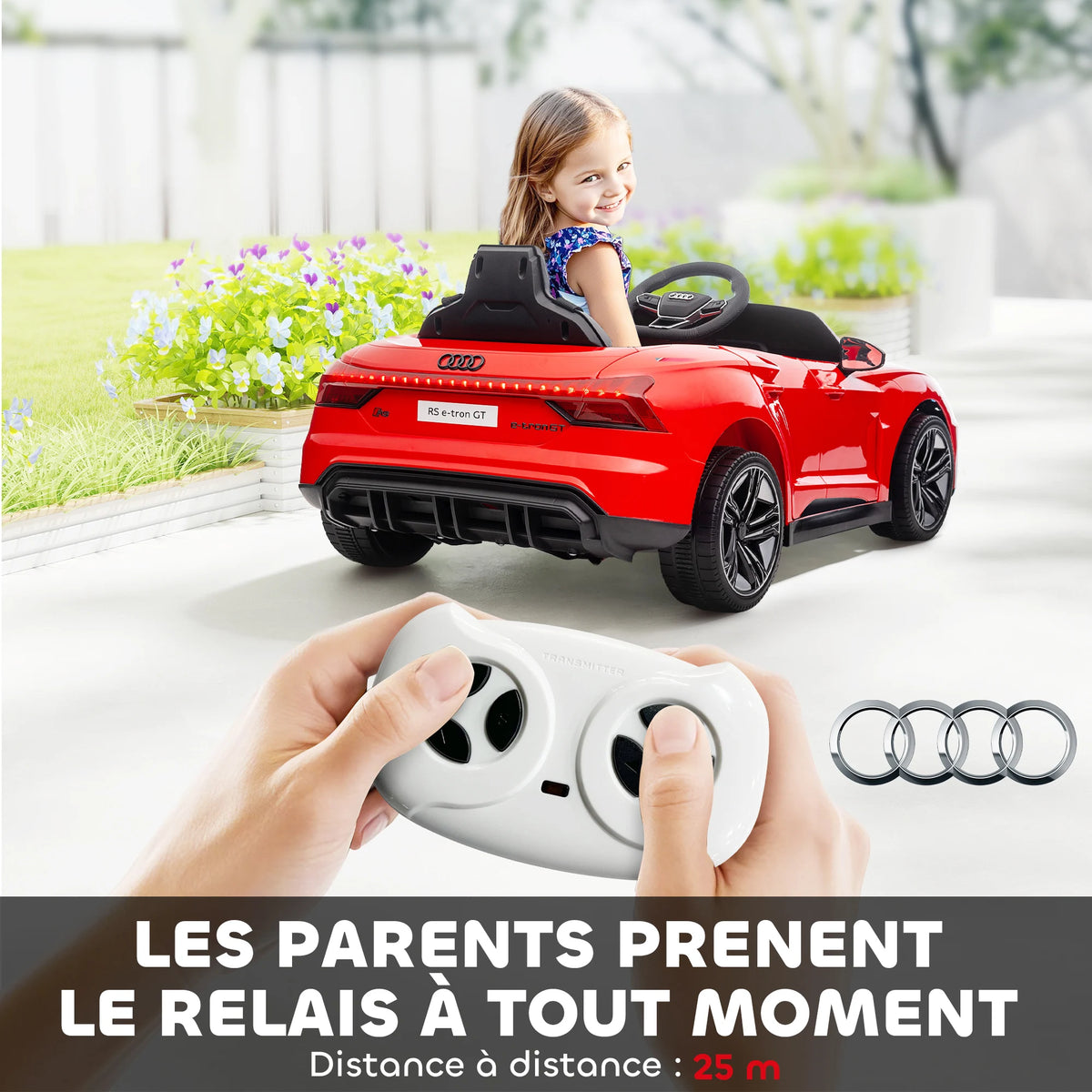 HOMCOM Auto Elettrica 12V per Bambini - Veicolo Elettrico con Telecomando per Genitori Incluso - V. Max. Effetti sonori a 5 km/h