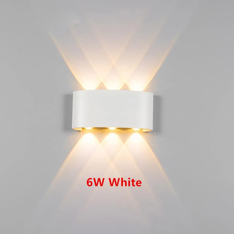Lampada da parete a LED IP65 AC86-265V/DC12V-24V Illuminazione da giardino impermeabile per esterni Lampada da parete per scale per camera da letto interna in alluminio