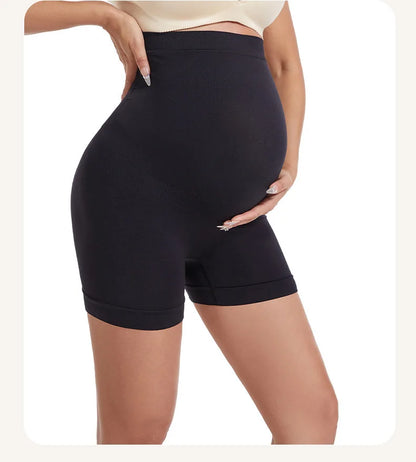 Pantaloni premaman senza cuciture a vita alta Donne incinte Comode mutandine di sicurezza Mutandine da donna Gravidanza Leggings corti Intimo