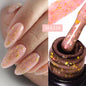 MEET ACROSS 7ml Gelatina Nuda Shimmer Base in gomma Gel Glitter Rosa Viola UV/LED Nail Art Vernis Gel Smalto per manicure Unghie FAI DA TE