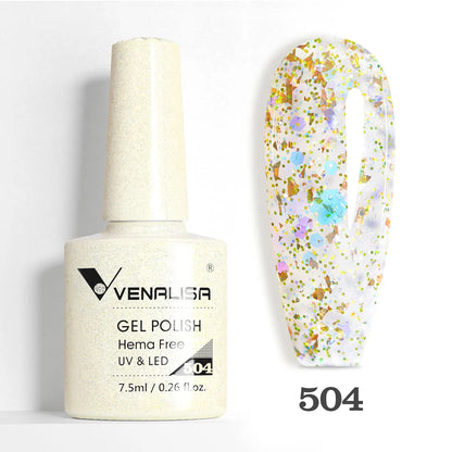 VENALISA Smalto gel per unghie da 7,5 ml Sparkle Glitter Diamante Brillante Colori estivi Semi permanente Soak off Vernice gel per unghie UV LED