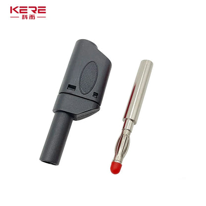 20 pz/4mm maschio guaina retrattile impilabile spina a Banana avvolto completamente isolato filo di sicurezza connettore a saldare nero rosso