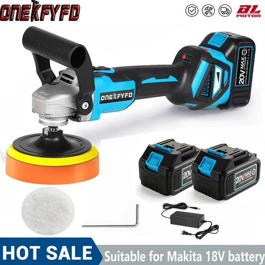 Lucidatrice per auto elettrica senza spazzole 2 IN 1 levigatrice a batteria da 125mm smerigliatrice ad aria 1600W strumenti di lucidatura per ceretta per batteria Makita