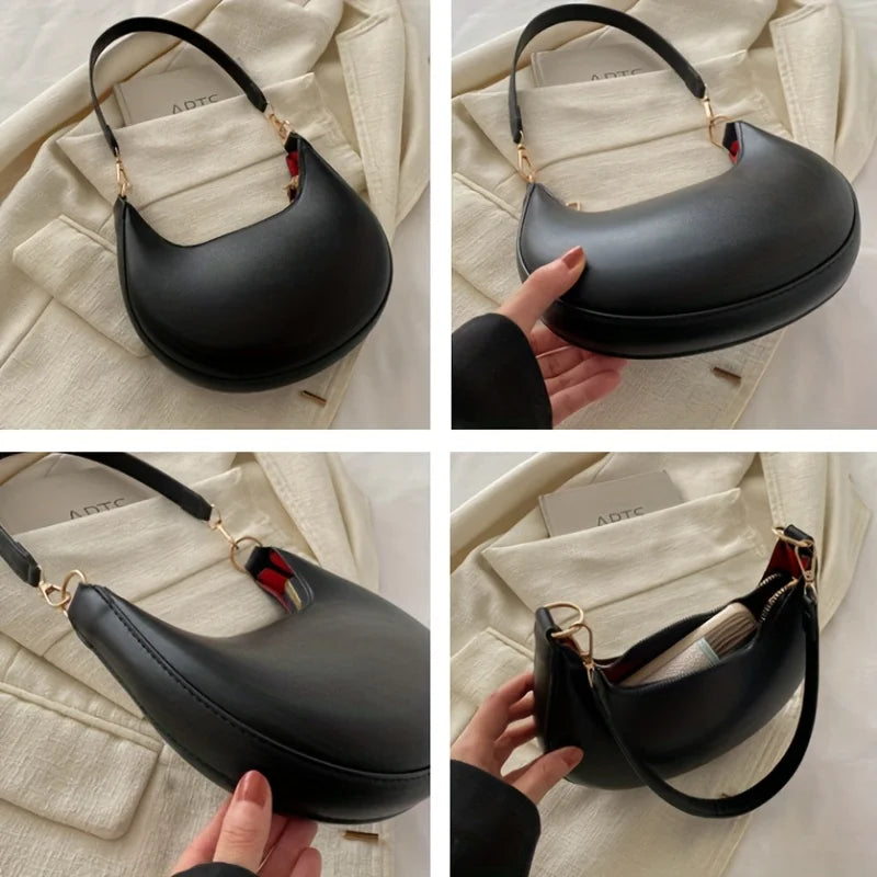 Borsa da Donna a Tracolla a Forma di Luna, Nuova Moda Lussuosa Borsa a Spalla Singola da Donna
