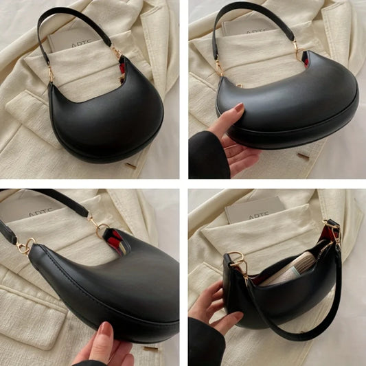 Borsa da Donna a Tracolla a Forma di Luna, Nuova Moda Lussuosa Borsa a Spalla Singola da Donna