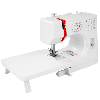 Macchina da Cucire Elettrica Mini 728 Fai-da-te con 14 Punti, Tavolo di Estensione, Kit per Tessuti in Cotone e Cucito, Cucitura Inversa e 14 Tipi di Punti Interni, EU