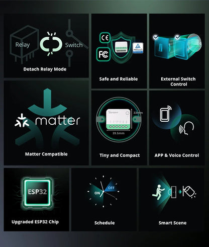 SONOFF MINI R4 Matter MINIR4M Matter Relè Sonoff Mini R4 Extreme Wifi Smart Switch Matter Alice Smart Home Control Alexa Google