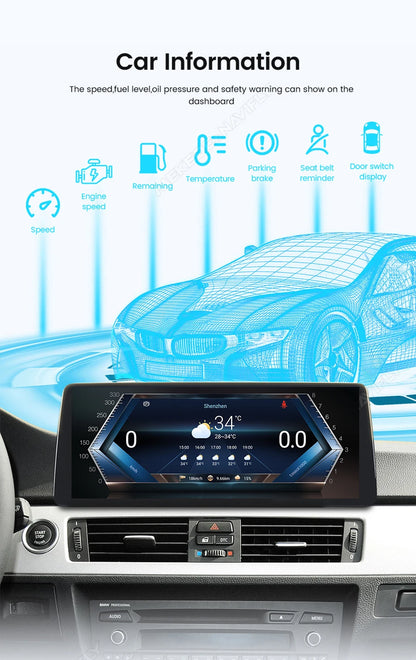 Mekede 10.25/12.3 pollici QLED Android 14 Snapdragon 128GB ROM CarPlay Wireless Auto Multimedia per BMW Serie 5 E60 E61 E62 E63 E64 Sistema CCC CIC Navigazione GPS Doppio BT 4G WiFi DSP