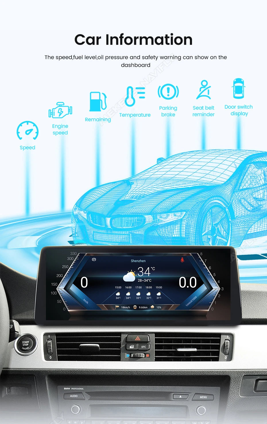 Sistema Multimediale Intelligente MEKEDE con CarPlay Wireless e Android Auto per BMW X5 E70 X6 E71, Schermo QLED da 10.25/12.3 Pollici, Android 14, CPU Snapdragon, Radio e Navigazione GPS per Auto