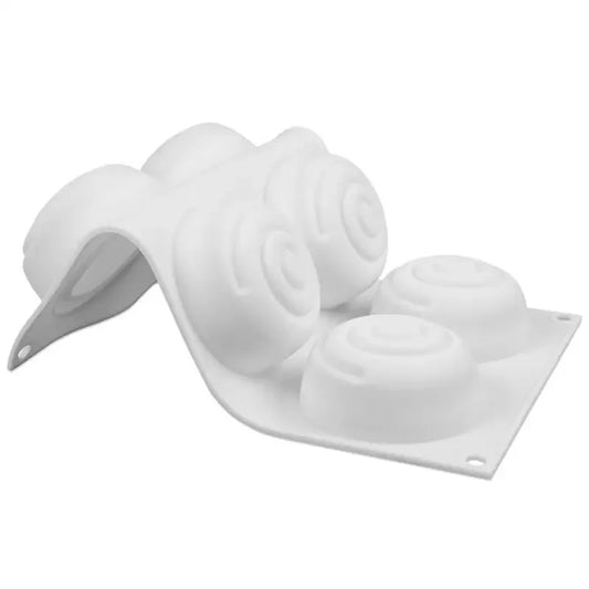 Nuovo stampo da forno in silicone a 6 cavità, stampo per torte al cioccolato a forma di tornado, stampo da forno in silicone bianco, vassoio per dolci fai-da-te, utensili da cucina