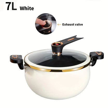 1 pentola a pressione Fat Daddy, capacità di 7 litri, 26 cm, adatta all’uso domestico, pentola multifunzionale antiaderente per stufati e zuppe, compatibile con piani cottura a induzione e fornelli a gas.