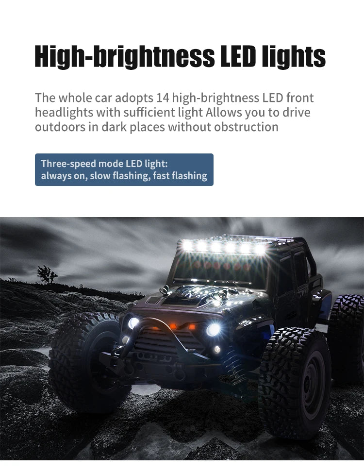 ZWN 1:16 70KM/H o 50KM/H Auto RC 4WD con LED, Auto Telecomandate ad Alta Velocità, Monster Truck da Drift per Bambini Vs Wltoys 144001 Giocattoli
