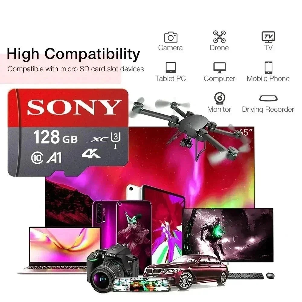 Scheda di Memoria Sony 512GB 256GB 128GB 64GB TF Micro SD Classe 10 UHS-1 Scheda Flash Microsd per Smartphone PC