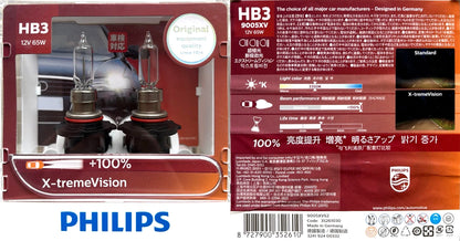 Philips X-treme Vision Pro150 9005 HB3 9006 HB4 12V + 150% Luminoso Auto Alogena Testa Luce HL Fascio ECE Genuino Originale Auto lampade