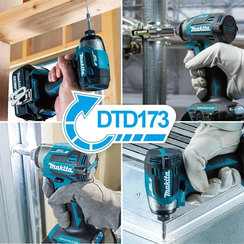 Makita DTD173 Blu 18V Avvitatore a Impulsi Brushless agli Ioni di Litio, Utensile Multifunzione, Trapano, Utensile Elettrico con Batteria 18650