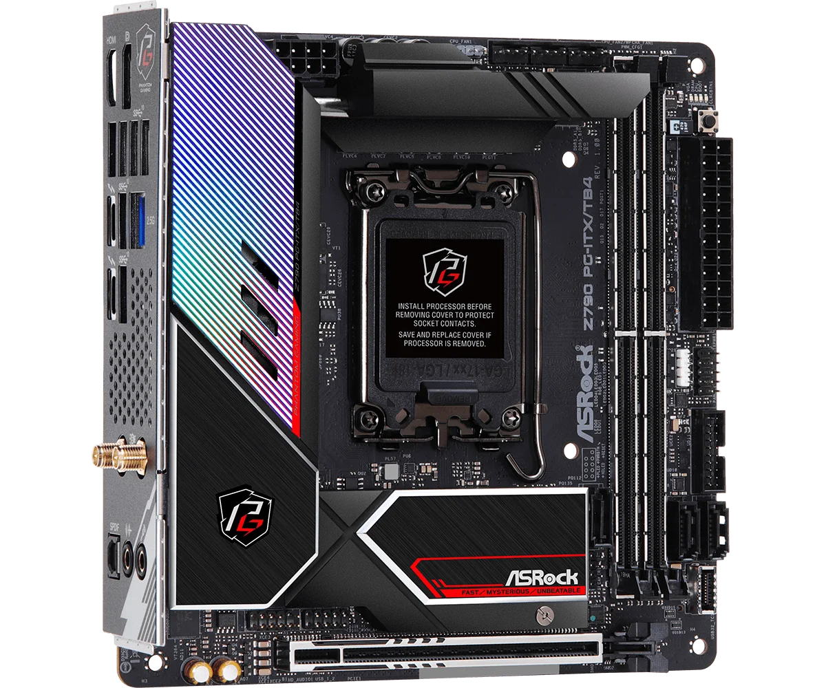 Scheda madre Asrock Z790 PG-ITX/TB4, scheda madre Mini-ITX Z790, supporto PCI-E5.0, M.2, DDR5, compatibile con CPU i7-14790F, i5-14490, i3-14100, i5-13600.