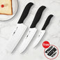 Set di coltelli in ceramica da 3 pezzi, coltelli da chef ultra affilati con fodere protettive, lama antiaderente per cucinare, affettare, utensili da cucina