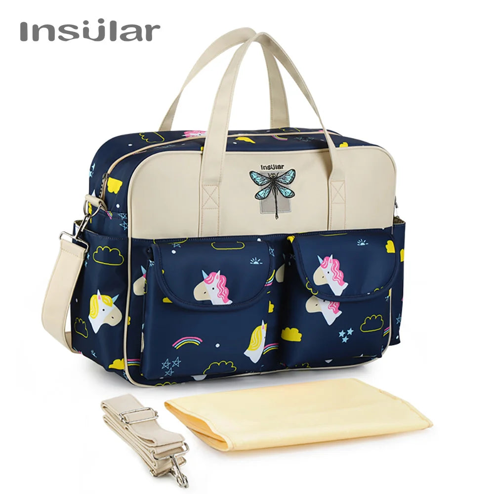 Borsa per pannolini impermeabile di nuovo stile borsa da viaggio Messenger di grande capacità borse multifunzionali per passeggino madre maternità