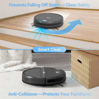 Robot Aspirapolvere 3-in-1 con Pulizia Automatica, Spazzatrice Autonoma con Potente Aspirazione, Mop Staccabile per Casa, Tappeti e Peli di Animali