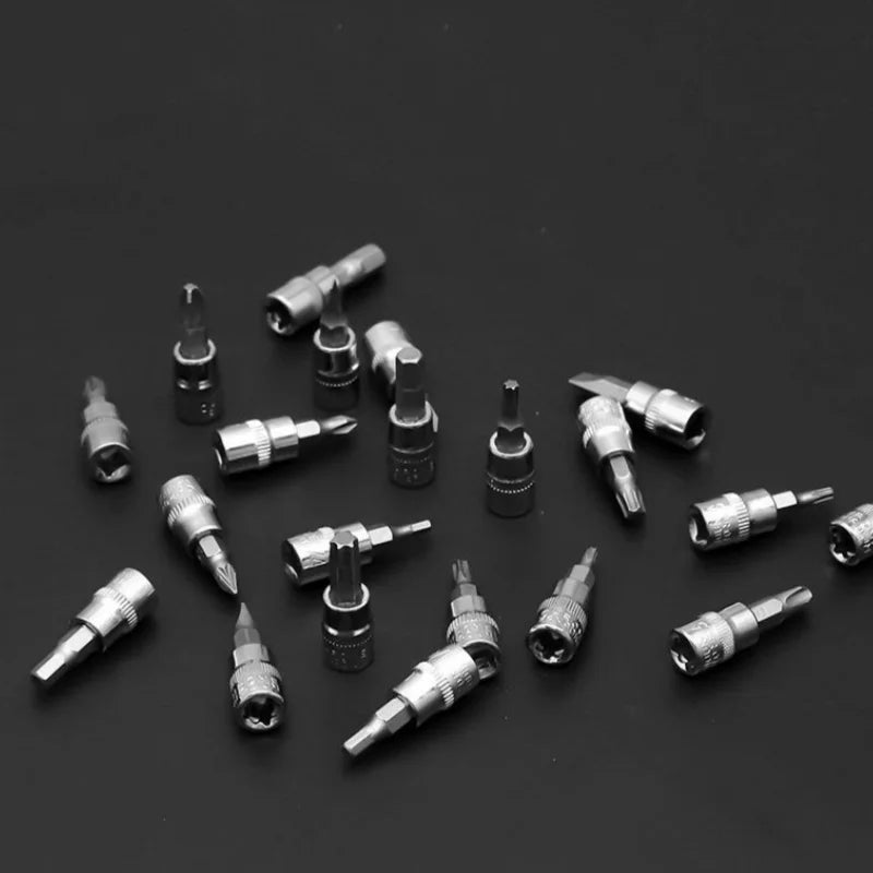 1 Set di 46 Pezzi per Riparazione Auto, Cassetta degli Attrezzi con Chiave a Cricchetto, Kit di Riparazione con Bussole per Manutenzione Auto, Kit di Ferramenta, Kit Multifunzionale per Riparazione Auto