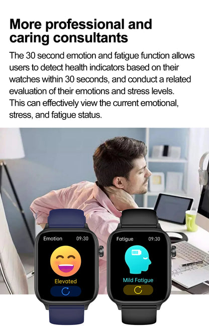 2025 Nuovo AI Diagnosi Lipidi nel sangue Acido urico Test di composizione corporea Smart Watch per uomo ECG + PPG Chiamata Bluetooth Salute Smartwatch