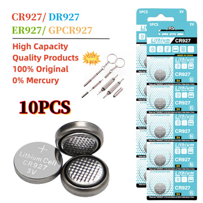 2-50 pz 3 V CR927 38 mAh Batteria Al Litio CR 927 Per Il Controllo Remoto Luce Laser Giocattolo Orologio Orologio Mouse DL927 BR927 pulsante pila a bottone