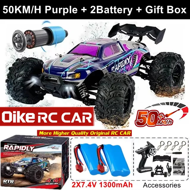 Auto radiocomandata Oike 4WD, fuoristrada 4x4, buggy ad alta velocità, camion super brushless, 50 o 80 km/h, auto da corsa con drift veloce, giocattolo, regalo