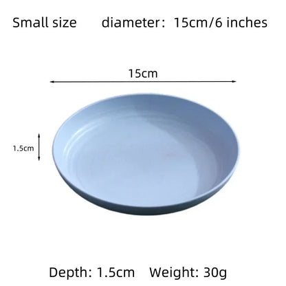 Set di 5 piatti colorati in paglia di grano, piatto per verdure, piatto per frutta, piatto da insalata in stile nordico, stoviglie, piatto in plastica per uso domestico