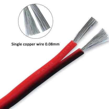 Cavo in silicone a 2 pin 10 12 14 16 18 20 22 24 26 AWG Cavo elettrico in rame super morbido 5m 10m 20m per motore inverter batteria auto