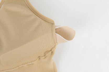 Body modellante da donna con controllo addominale, scollo all'americana, imbottito, modellante, senza schiena, copertura totale, intimo.