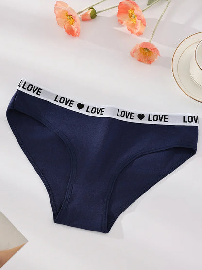 7 Pz/set Mutandine di Cotone da Donna Sexy Mutande a Righe Morbide Lettera Carina Slip per Ragazze Femminile Traspirante Stretch Lingerie XS-XL