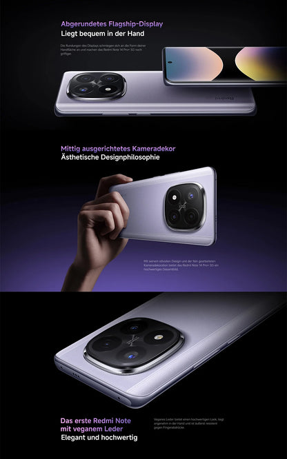 Xiaomi Redmi Note 14 Pro Plus 5G Versione Globale Smartphone NFC Snapdragon ® Schermo 7s Gen 3 AMOLED da 1,5K pollici 120Hz fotocamera 200 MP batteria
