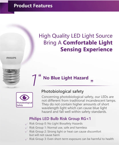 Philips LED E14 Edison Vite P45 Lampadina da golf 3,5W (= 32W incandescenza) MyCare 3000K 6500K Bianco 220V-240V Piccola lampada da interno a LED