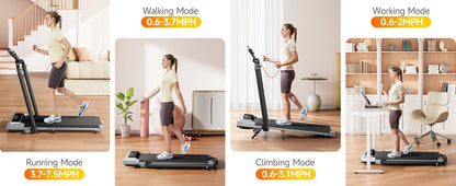 Toputure TP6 Walking Pad 12% Incline Treadmill 6 In 1 Walking Running 2.5HP Foldable Under Desk Treadmill With Adjustable Height Armrest LED Display Indoor Home Gym Exercise Office Treadmill 40dB Low noise Treadmill