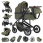 Lussuoso passeggino da viaggio portatile 3 in 1 Carrello pieghevole in alluminio ad alto paesaggio Carrozzina a quattro ruote per neonato