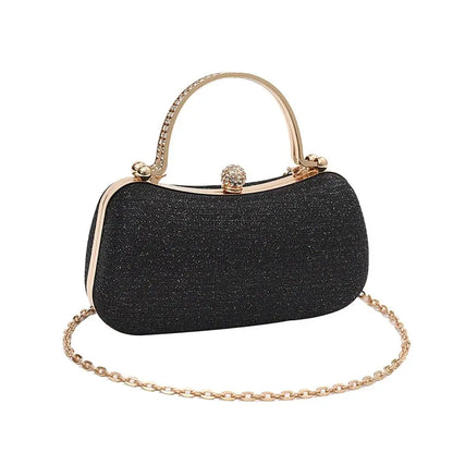 Borsa da sera da donna con perline da sposa Borsa da pranzo Borse a tracolla a catena Elegante pochette con strass Borsa da sera a forma di uovo