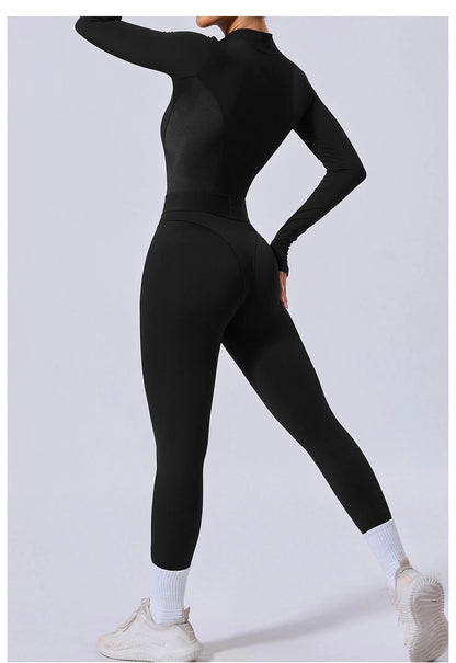 Tuta da donna Set da yoga Tuta intera Pagliaccetti femminili Abbigliamento da yoga ad asciugatura rapida Tute da allenamento Tuta sportiva a maniche lunghe