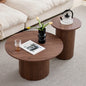 Set di 2 tavolini rotondi in legno in stile nordico, tavolino da caffè impilabile in legno, per mobili da soggiorno/camera da letto
