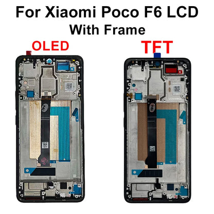 Display OLED da 6,67" per Xiaomi Poco F6 LCD 24069PC21G, schermo touch e digitalizzatore per Poco F6 Pro LCD 23113RKC6G, ricambi di ricambio